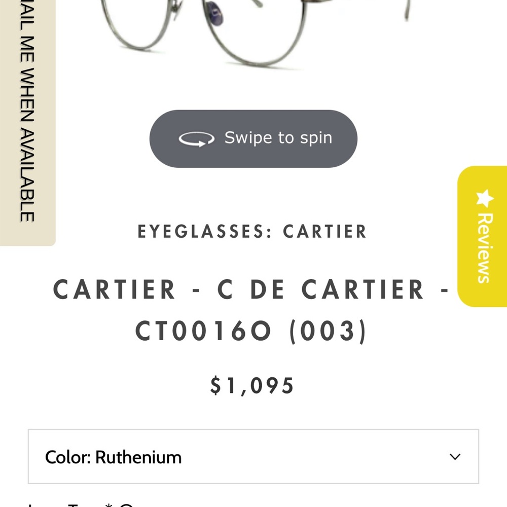 Cartier Silver Round Eyewear - Picture 9 of 10